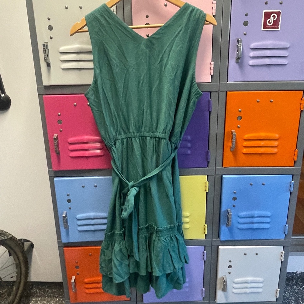 Elegant Calvin Klein Teal Sleeveless Dress, 12 - Picture 2 of 4